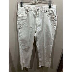 Sag Harbor Jeans Women's Size 8 Estilo White Midrise Straight Two Small Stains
